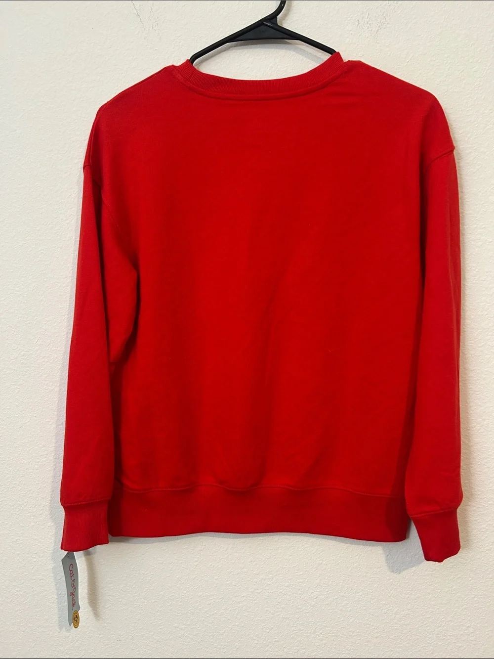 Cat & Jack Red Crewneck Sweatshirt with Cherry Rhinestone Detail